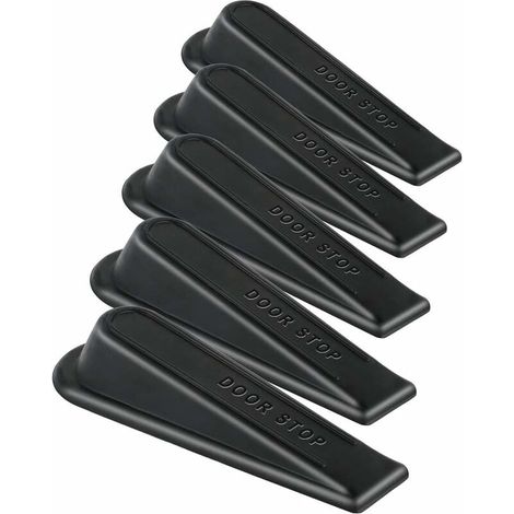 Ahlsen Türanschlagkeile aus Gummi für alle Böden, 5er-Pack, Schwarz 12x4,5x2 cm (1/4)