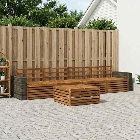 vidaXL Outdoor Sofa Set 5 pcs Natural Solid Acacia Wood (1/5)