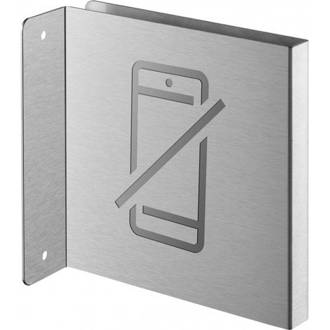 Targa segnaletica <>, acciaio inox spazzolato, 120 x 120 mm, con bordo ripiegato – THIRARD (1/4)