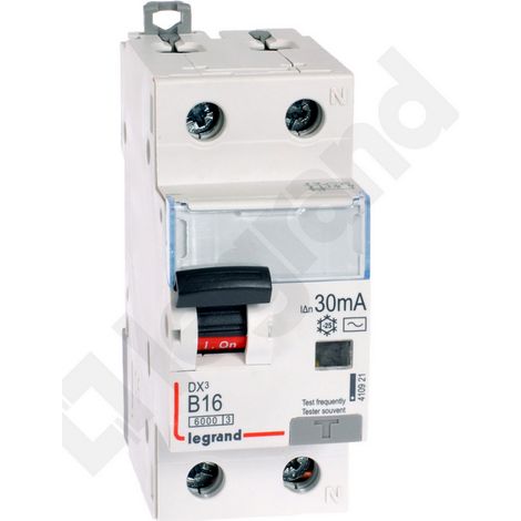 Differenzialschutzschalter 2P 16A B 0,03A Typ AC P312 DX3 410921