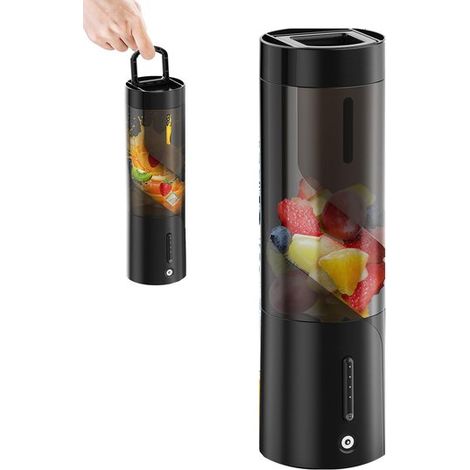 Tragbarer Standmixer – Mini-Standmixer – Mixer für unterwegs – Mini-Entsafter – Smoothie-Maker – 450 ml – Für Milchshakes und Smoothies, Mini-Standmixer mit 6 Klingen, magnetischer Ladeanschluss – Sch