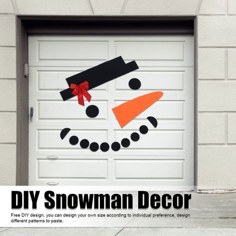 Abnehmbare Weihnachtsdekoration Schneemann aus Vliesstoff für Wand, Tür, Außenbereich oder Garage (1/5)
