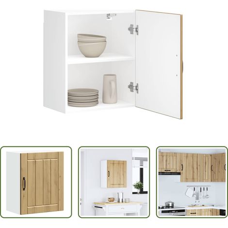vidaXL Meuble murale - Armoire murale de cuisine Lucca chêne artisanal bois ingénierie (1/5)