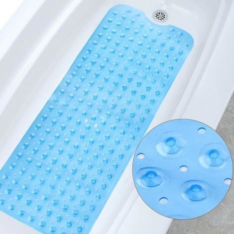 Tappetino da bagno antiscivolo, tappetino antiscivolo per doccia, tappetino di sicurezza antiscivolo 100 x 40 cm (blu)