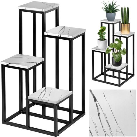 MOGREN Blumenständer aus weißem Marmor und Metall