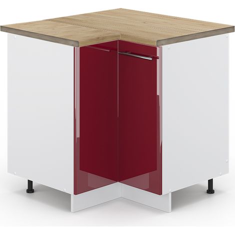 Mobile ad angolo cucina Fame-Line, Rosso bordeaux lucido, 80.5 cm , PL Rovere, Vicco (1/5)