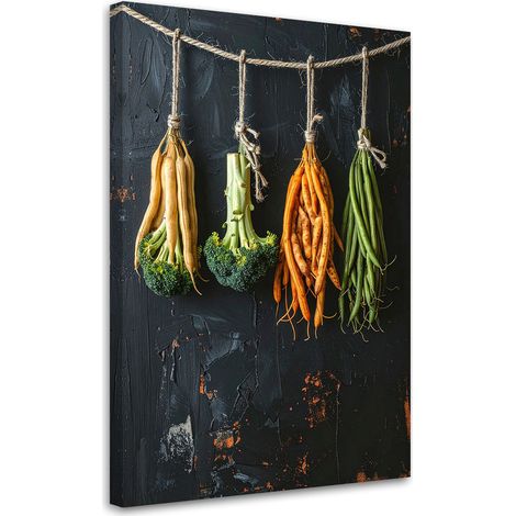 Quadro su tela, Broccoli e fagioli appesi, 70x100 (1/5)