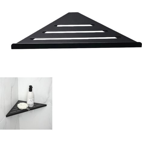 Étagère de coin pour cabine de douche Noir, Acier inoxydable 304, étagère d'angle encastrée pour salle de bain et douche, pour mur carrelé (1/5)