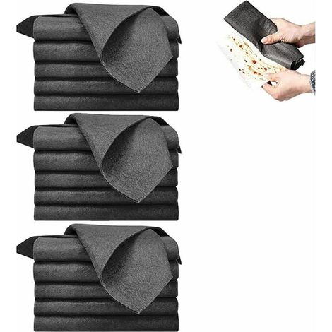 Set di 15 panni per la pulizia in microfibra magica e spessa, 30x30 cm, ultra assorbenti e riutilizzabili -Crezuo