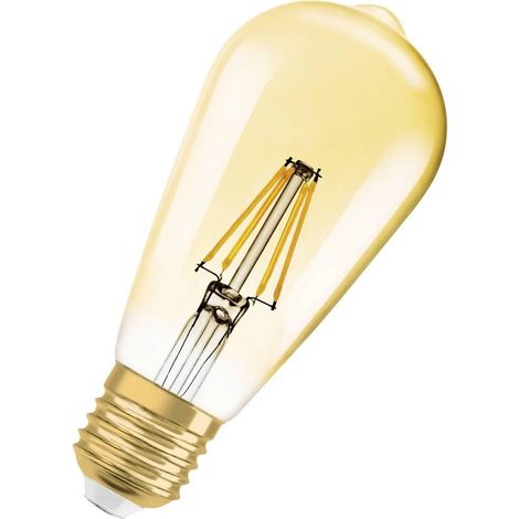 Paquete de 2 bombillas LED, filamento decorativo, Edison E27, 55W, blanco cálido, OSRAM OSRAM (1/3)