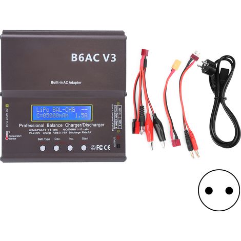Chargeur intelligent 80W pour batterie Ni-Mh Ni-Cd, modèle B6ACV3, prise UE AC100-240V. (1/5)