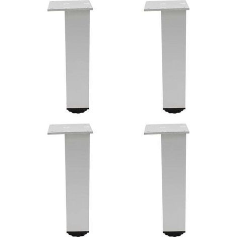 Adjustable Aluminum Furniture Feet, Set of 4, for Furniture, Sofas, and Tables, Silver, 25 cm (Adjustment Range 250-268 mm) (1/4)
