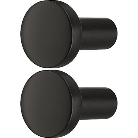 2x Bouton de meuble rond Ø 20mm en alliage zingué Placard Tiroir Porte Poignée Elegant Design Cuisine Salle de bain, noir laqué mat (1/3)