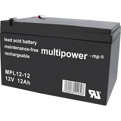 [GEBRAUCHT] B-Ware Multipower Bleiakku MPL12-12 12V 12Ah wartungsfrei AGM Flachstecker 6.35mm (1/2)