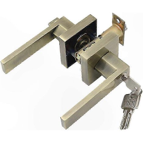 Poignées de porte intérieures robustes avec leviers avant/arrière pour cylindre de serrure, entrée sécurisée, salle de bain et chambre, lot complet. (1/4)