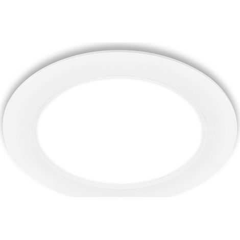 BRILONER - Spot LED encastrable 230V plat, lumière blanche neutre, 12W 1200lm IP20, spot encastrable, spots LED, spot encastrable extra plat, spot intérieur, 17x3cm, blanc (1/5)