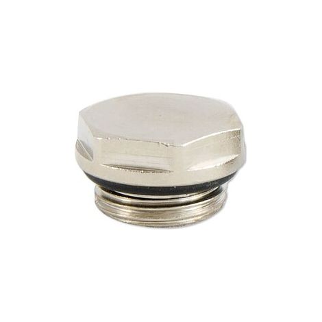 Blindstopfen 3/8'' - Messing vernickelt - mit O-Ring selbstdichtend (1/2)