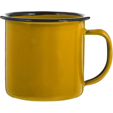 1 Stück Vintage-Eisenbecher, robust, klein, für heiße Töpfe, Wasserbecher, für Zuhause und Restaurant-7X7X6CM-Yellow (1/3)