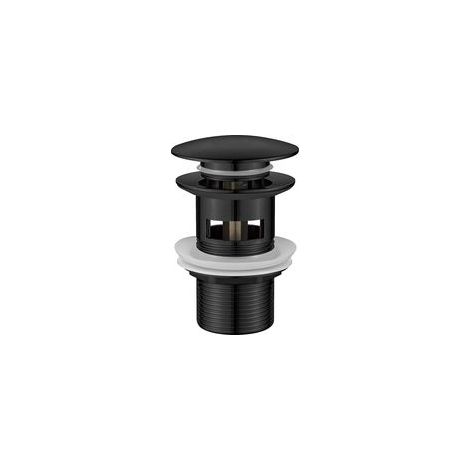 Ibergrif Asta di scarico per piletta lavandino con troppopieno – Pop-Up Universale, Ottone Massiccio Finitura Cromo Nero, M20502B (1/5)