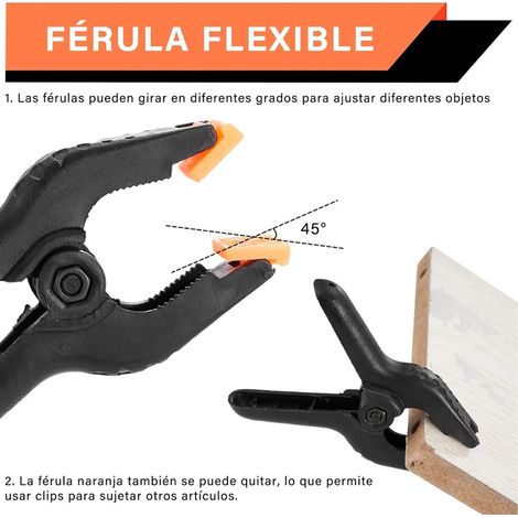 Pinces à ressort 3 inches - Lot de 10 - Puissance élevée pour bois et photo - Matériel robuste (tool steel & plastique) - Dimensions 9.2x1.2cm (1/5)