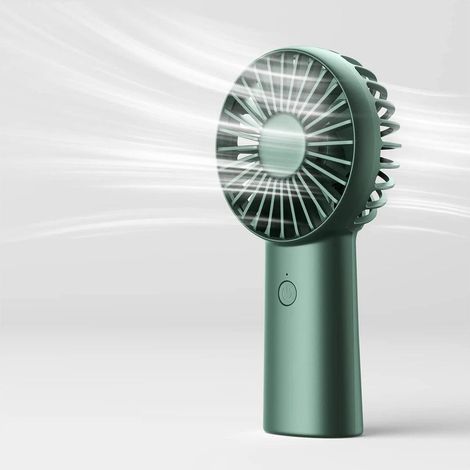 Ventilateur portable 4000 mAh, rechargeable par USB - Vert (1/5)