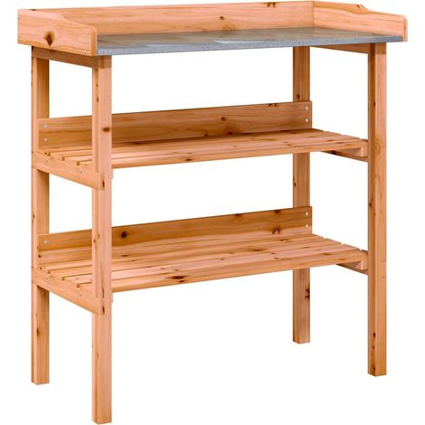 Maison Exclusive - Tavolo Piante con Ripiani Marrone 78x38x,82,5cm Massello Abete