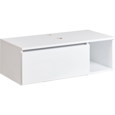Mueble de baño suspendido para lavabo 2 estantes 80 x 40 cm blanco Rupanco