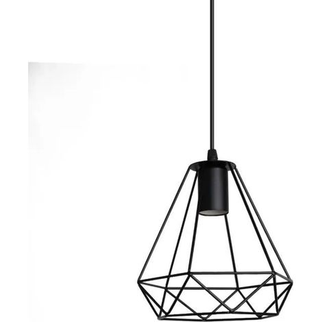 U-do Suspension Lustre Intérieur Classique Vintage E27 Noir , Lustre filaire (1/4)