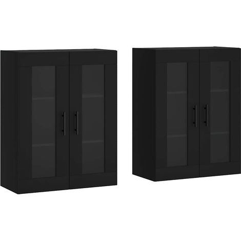 Maison Exclusive - Armadietti a Parete 2 pz Neri in Legno Multistrato