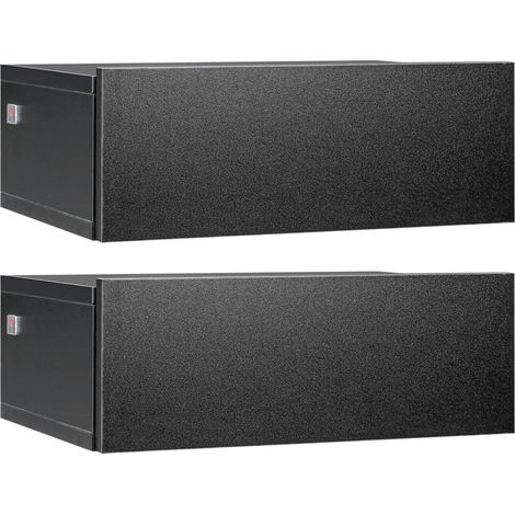 Set 2 Comodini Sospesi 1 Cassetto 40x30x15 cm in Legno Truciolare Nero (1/5)