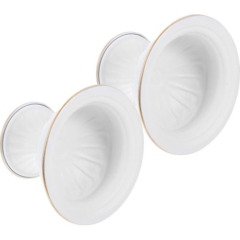 Lot de 2 Vases Décoratifs en Fer Vintage Blanc pour Fleurs Séchées, Ornement de Table Élégant et Léger, Maison Cafés (1/5)