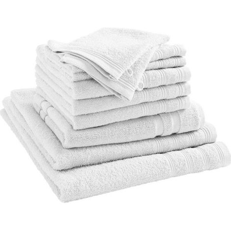 Pack complet 10 pièces "Spa" salle de bain / 400 gr/m² - "Spa" Neige - "Spa" Neige - (1/3)