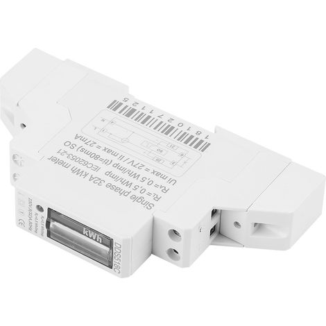 Digitaler LCD-Stromzähler, 220 V, einphasig, DIN-Schienenmontage, 5–32 A, elektronischer kWh-Zähler (1/5)