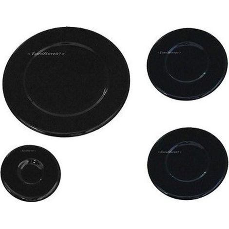 SPARTIFIAMMA PIATTINI CUCINA GAS BOMPANI BOREAL 2 MEDI 4 PZ SMALTATI NERI S0429 (1/2)