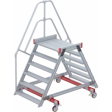 Euroline 512 mobiler Überstieg 60° Stufenausführung Alu gerieft Stufenbreite 1000mm 6 Stufen