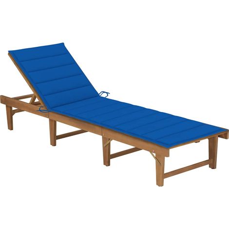 vidaXL Tumbona plegable con cojín madera maciza de acacia (1/5)