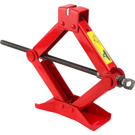 Cric de voiture professionnel 1T, levier de manivelle rouge, outil de levage pour pneu de coffre, usage extérieur (1/5)