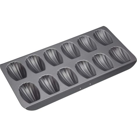 Antihaft-Backblech, 1 mm dick, robuster Kohlenstoffstahl, 12-Mulden-Kuchenform, 40 x 20 cm, grau (1/5)