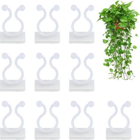 100 clips de fixation pour plantes grimpantes, clips muraux pour vigne et plantes, blanc (1/4)