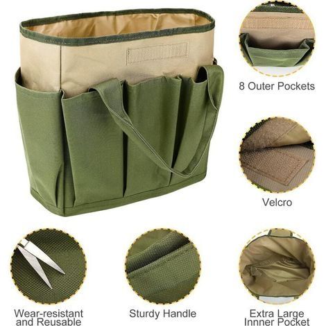 Garten-Tragetasche, kompakte Gartentasche, multifunktionale Garten-Tragetasche mit Taschen, Aufbewahrungstasche für Gartengeräte und Home Organizer (1/3)