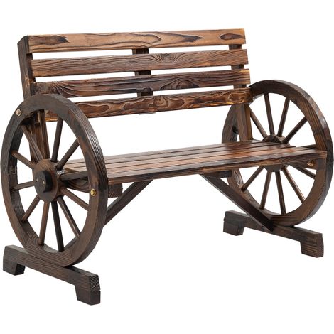 2-Sitzer-Gartenbank aus Tannenholz, Landhausstil, braun, 105,5x56x79 cm (1/5)
