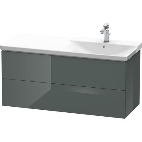Meuble sous-vasque L-CUBE 1220x481x555mm Gris Doloaveci brillant