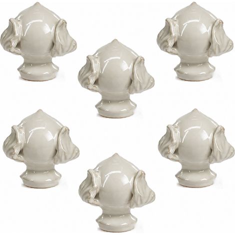 Set 6 pezzi PUMO Salentino Ceramica BIANCO LINO Chiuso Altezza 6 cm Pugliese (1/4)