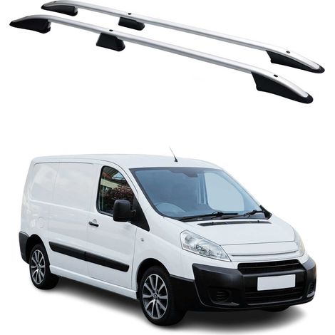 OMAC Barres de Toit longitudinales pour Citroen Jumpy 2006-2016 L1 Aluminium Gris (1/5)