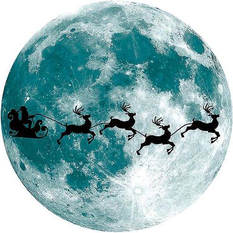 Stickers muraux lumineux auto-adhésifs « Cerfs de la Lune » de 30 cm, symbole de bénédiction, brillent dans le noir et sont parfaits pour la décoration intérieure.-M (1/3)