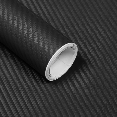 Film Covering Voiture, 30 x 300 cm Covering Carbone 3D Noir avec Technologie sans Bulles, Autocollant Voiture Tuning pour Intérieurs et Extérieurs Autos, Motos et Vélos (1/5)