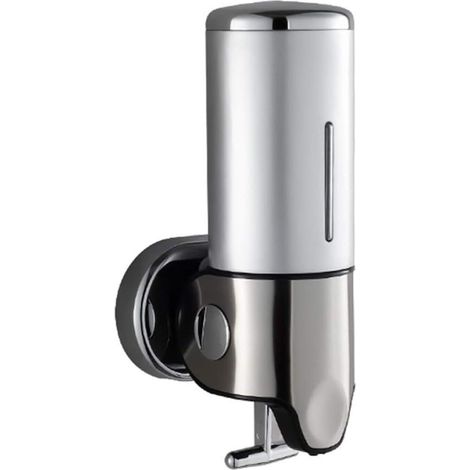 Distributeur de savon mural - Argent - Capacité 500ml - Acier inoxydable et plastique