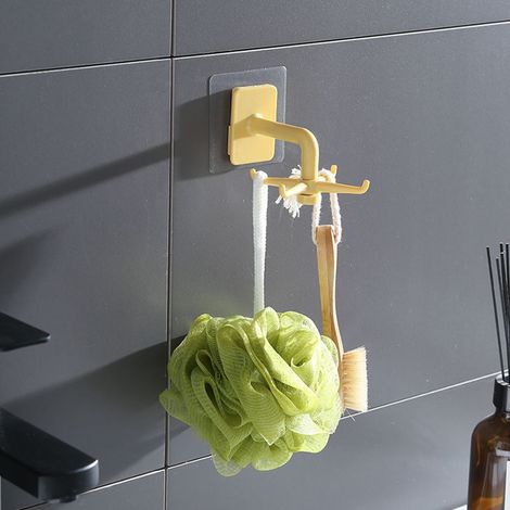 Crochets de suspension pour ustensiles, 4 griffes, rotation à 360°, résistants à l'humidité, grande capacité de charge pour bouteilles d'eau, casseroles et torchons. (1/5)