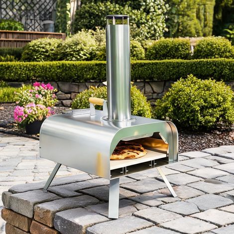 Acier inoxydable four à pizza portable à bois et pellets avec (1/5)