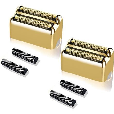 Professionelle Ersatzscherfolie und Scherköpfe für den BaBylissPRO Barberology Doppelscherfolienrasierer – Kompatibel mit dem BaBylissPRO Barberology FXFS2 Rasierer (2 Stück, Farbe Gold) (1/5)